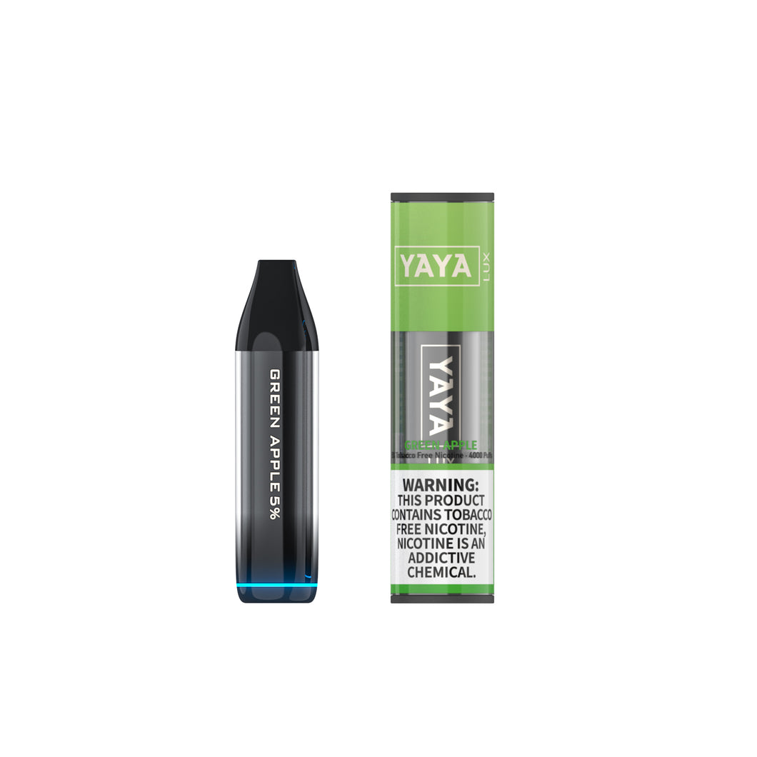YAYA LUX 4000 RECHARGEABLE - GREEN APPLE 10 Pack